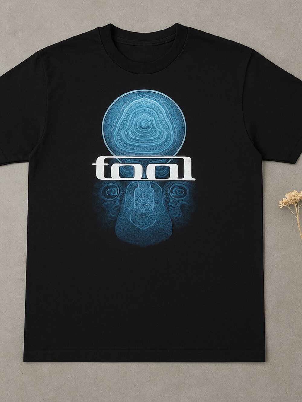 Tool Inspired Blue Abstract Graphic T-Shirt Black Progressive Metal Tee